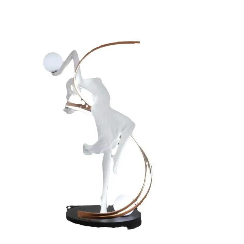 H70.9 inch abstract art sculpture floor lamp design hotel gallery lobby exhibition hall portrait girl dance humanoid standard