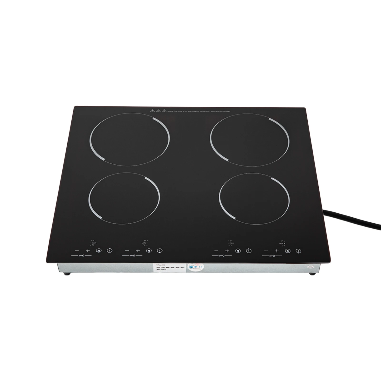 Electric Cooktop, Built-in Cooktop 3000W, Electric Stove Top with 4 Electric Burners, 9 Heating Level, Kid Safety Lock, 110V