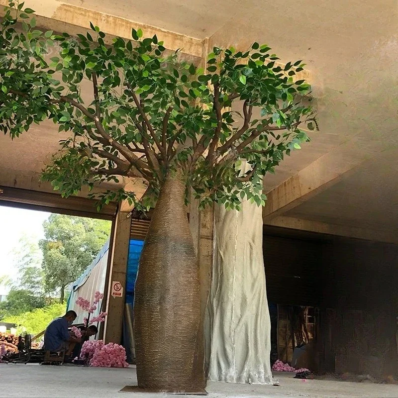 Simulation outdoor fiberglass bread tree hotel large artificial tropical landscape fake bread tree