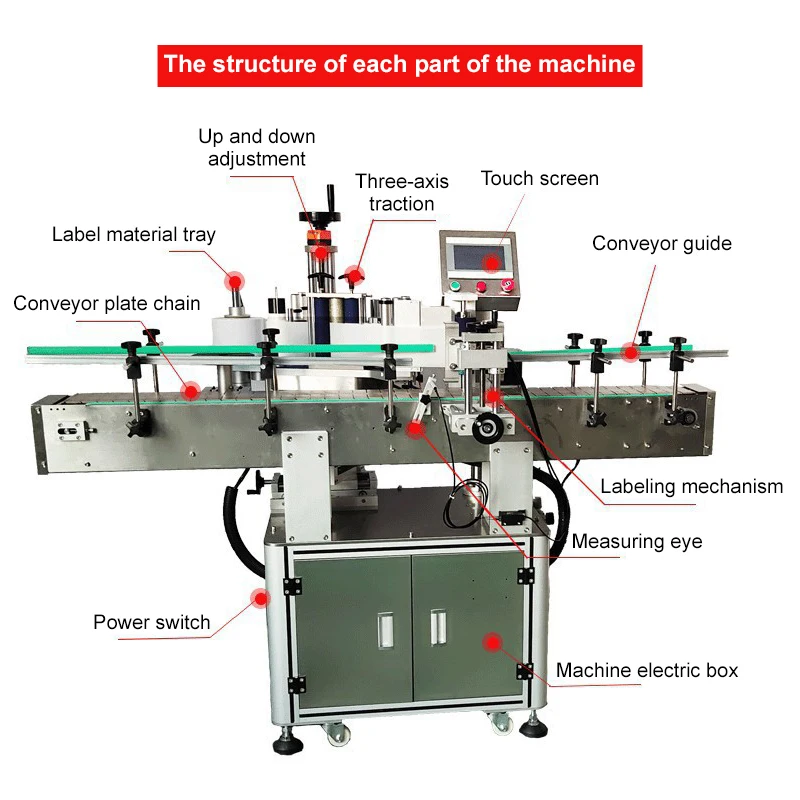 MT-200 Good Quality Automatic Vertical Round Bottle Wrap Label Beer Glass Can Tin Jar Adhesive Sticker Printing Labeling Machine
