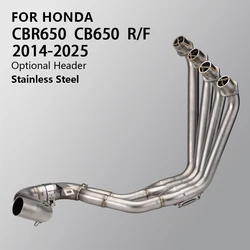 Slip On Tube For Honda CBR650R CB650R CBR650F CB650F 2014-2025 Motorcycle Exhaust System Modify Stainless Front Pipe Escape 51MM