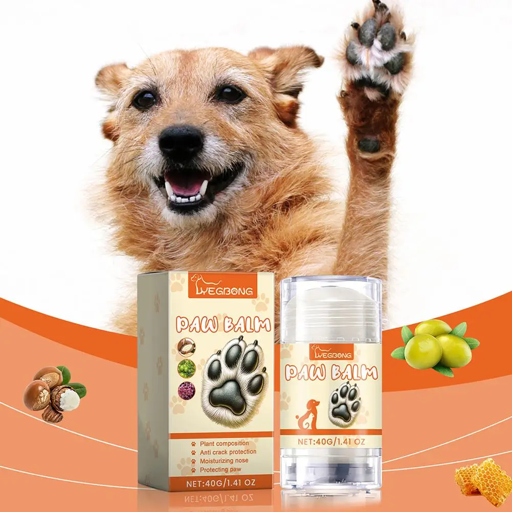 40g Pet Paw Protection Balm Dog Foot Moisturizer Household Pet Paw Balm Pet Cat Foot Care Cream Cleaning Supplies