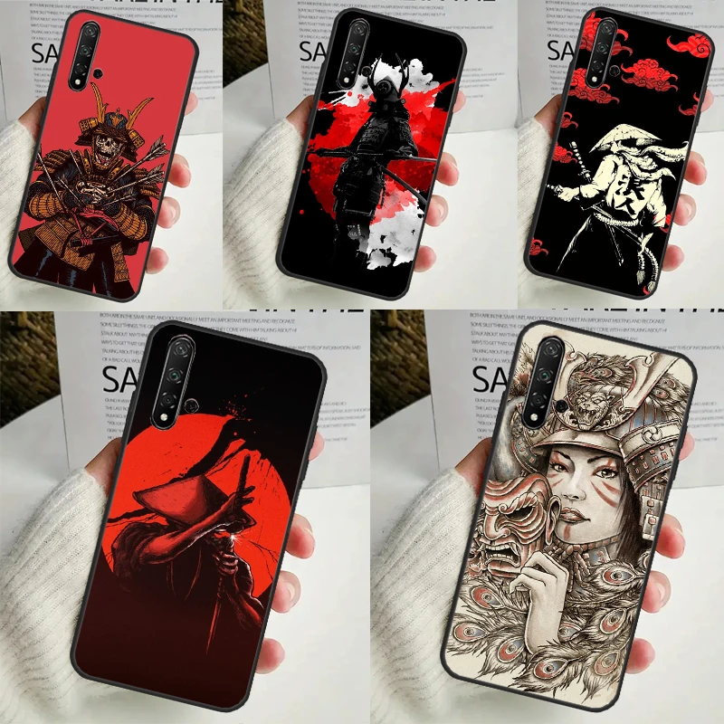 Japanese Samurai Warrior Case For Huawei Nova Y70 Y60 Y61 Y90 Y91 5T 9 10 SE 3i 8i 11i 11 Pro P20 P40 P30 Lite Cover