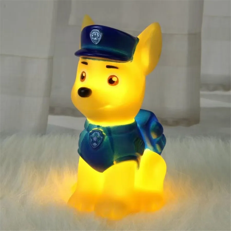 Paw Patrol Piggy Night Light น่ารักการ์ตูนเรืองแสง Chase Skye ของเล่นเด็กน่ารักโคมไฟข้างเตียงของขวัญวันเกิด