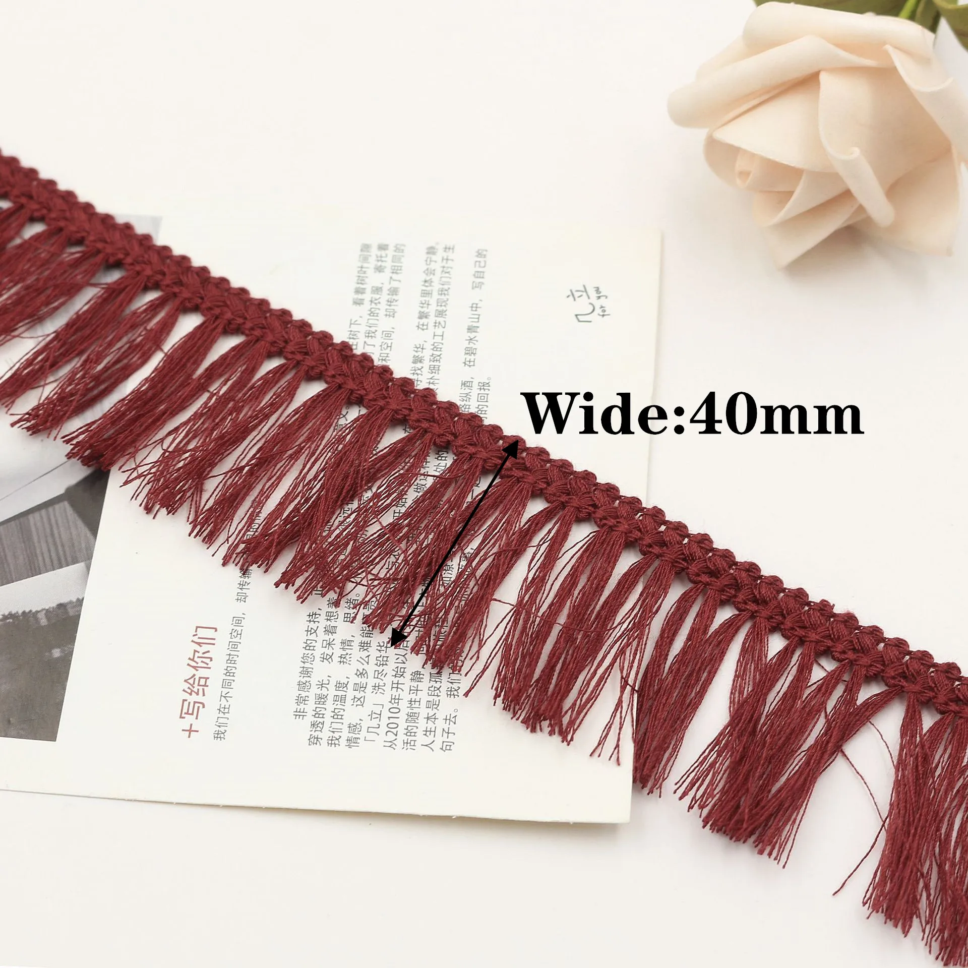 5Yards/Lot 4CM Long Tassel Fringe Trim Lace Ribbon Tassels For Curtains Dresses Fringes For Sewing Trimmings Accessories Crafts