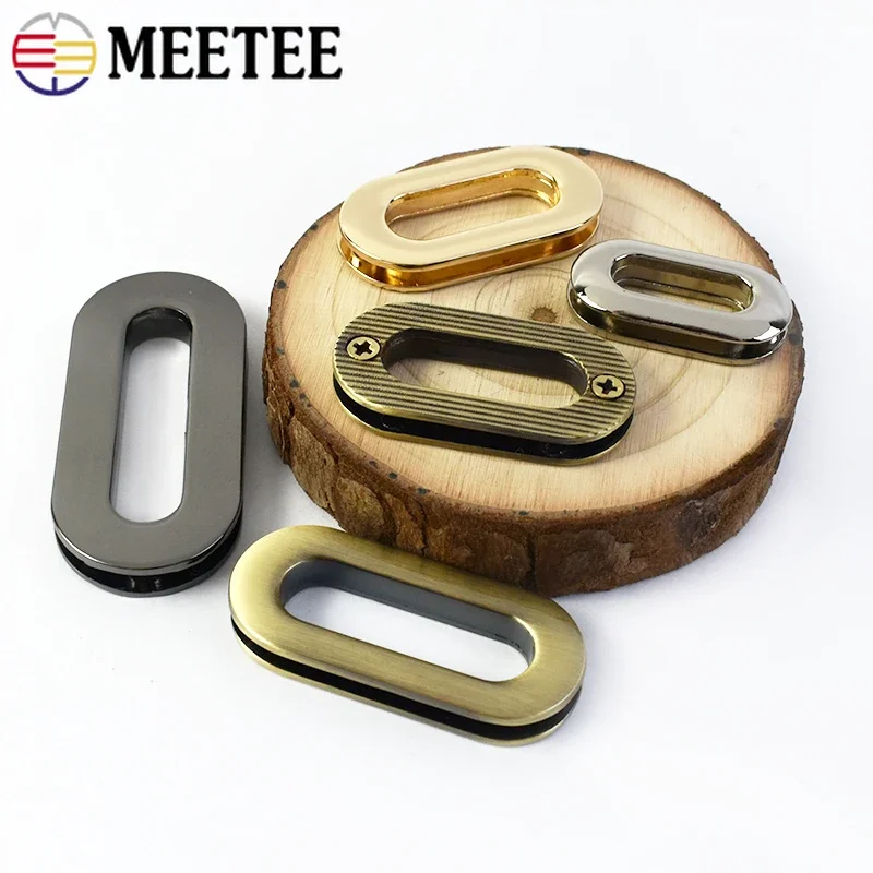 

4/10Pcs Meetee 15/25/32/38mm O Ring Eyelet Screw Buckle Metal Grommet Clasp for Bag Strap Belt Hook Leather Hardware Accessories