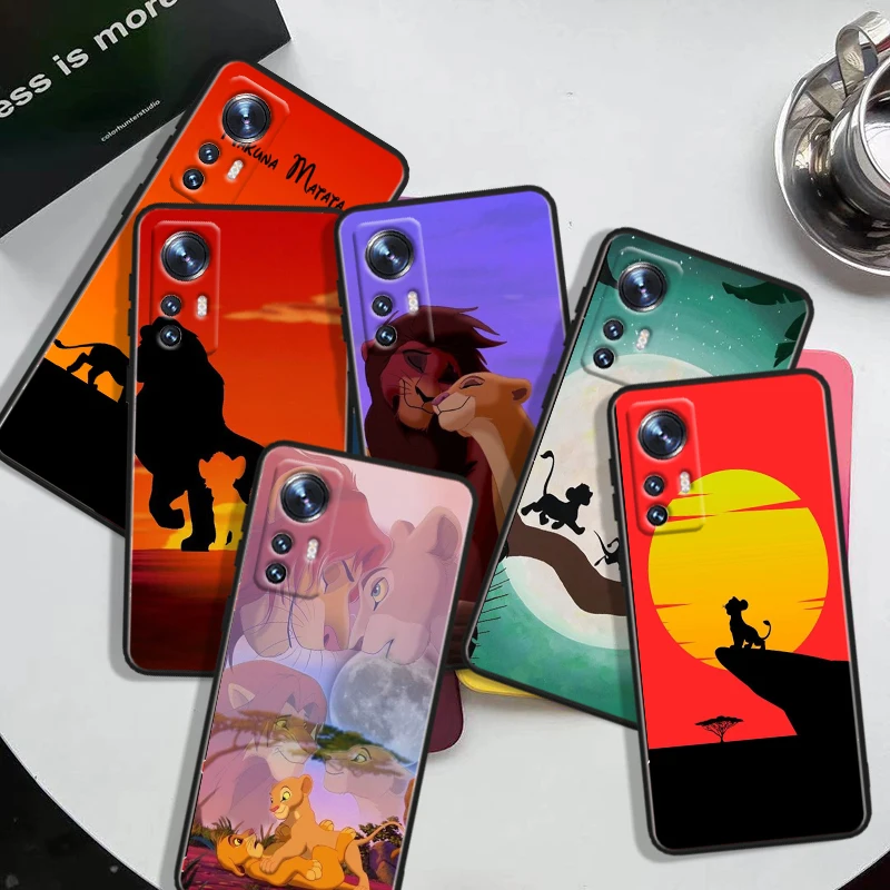 Disney The L-Lion King Black Silicone Phone Case For Xiaomi Mi 11T (11T Pro) 11 12 13 14 X S T Lite Pro 5G Shell Soft Cover Capa