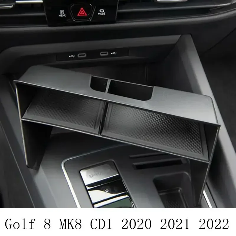 Caja de almacenamiento para reposabrazos Central de coche, soporte organizador flocado para consola Central para VW Volkswagen Golf 8 MK8 CD1 2020 2021 2022 Golf8