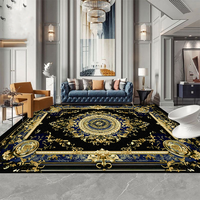 Luxurious Large Size Rugs for Living Room Black Gold Persia Decoration Sofa Area Non-slip Floor Mat Bedroom Cloakroom Carpat