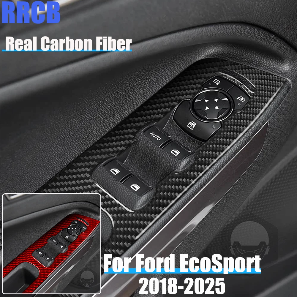 

Real Carbon Fiber Car Accessories Front Window Lift Soft Cover Sticker For Ford EcoSport 2018 2019 2020 2021 2022 2023 2024 2025