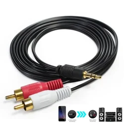 3.5mm Jack Audio Cable Stereo Male to 2 RCA Male Aux Cable For PC Laptop DVD TV VCR MP3 Speakers Video Audio Convertion Cable