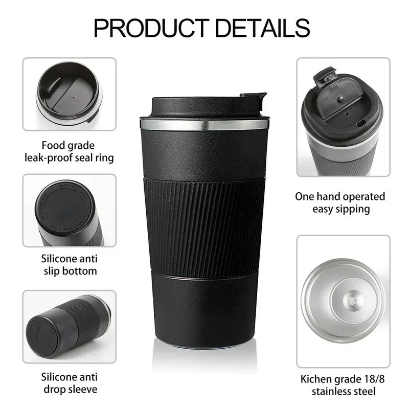 Tazza da caffè in acciaio inossidabile da 380ml 510ml tazza Termica Garrafa Termica Cafe Copo Termico Caneca bottiglia isolata per auto da viaggio