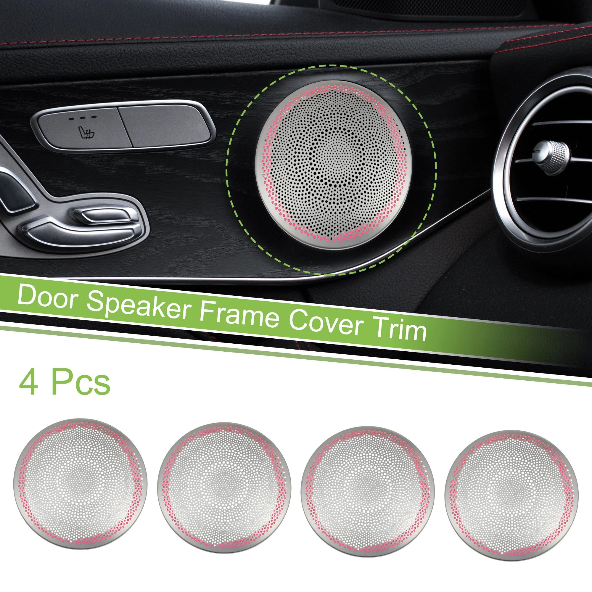

UXCELL 4pcs Front Rear Door Speaker Frame Cover Trim for Mercedes Benz C E GLC Class
