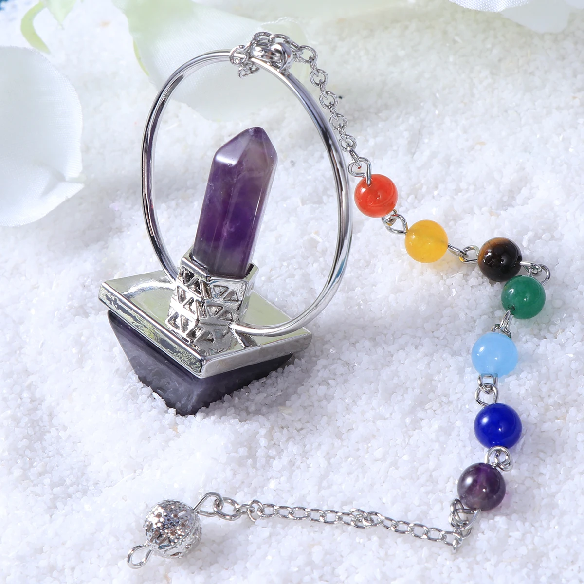 

Crystal Pendulum Pyramid for Chakra Balancing Healing European Style Necklace Accessories