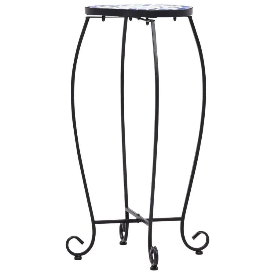 طاولات فسيفساء 3 قطع سيراميك أزرق وأبيض #4