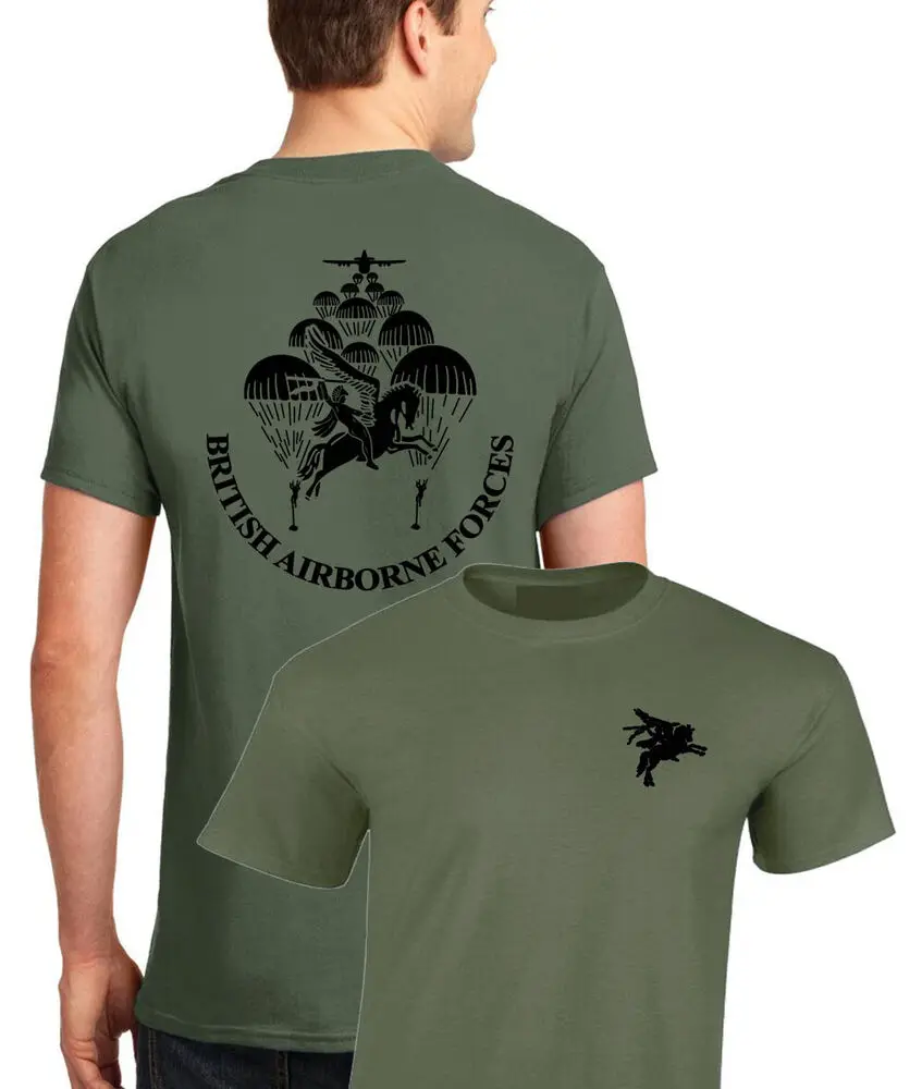 

British Airborne Forces Pegasus Parachute Regiment T-Shirt 100% Cotton O-Neck Summer Short Sleeve Casual Mens T-shirt Size S-3XL