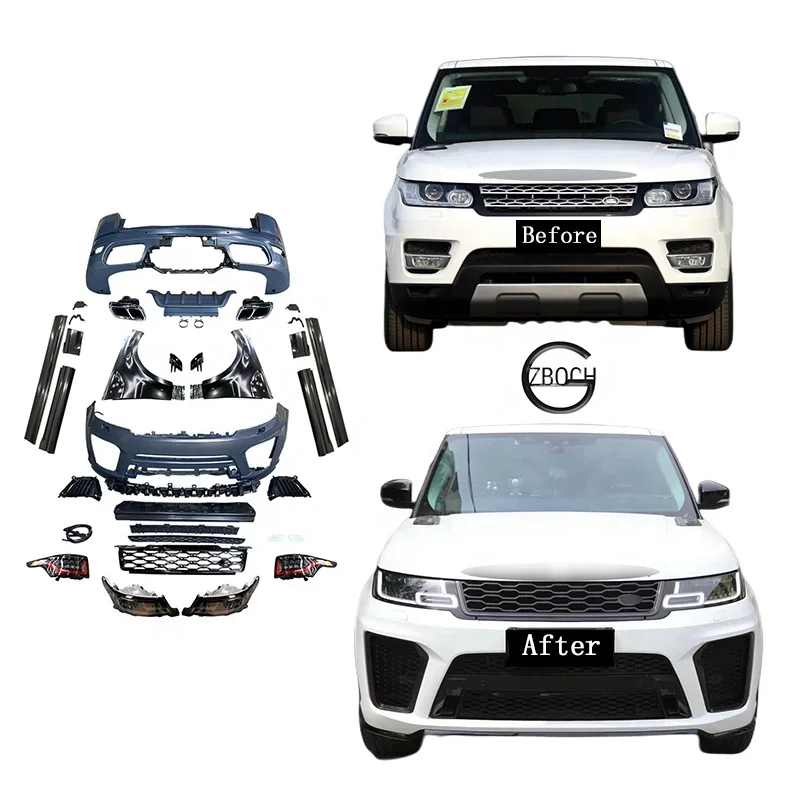 Front Car Bumper For Land Rover Range Rover Sport 2013+ L494 facelift SVR car bumpers side skirt fender wheel eyebrow