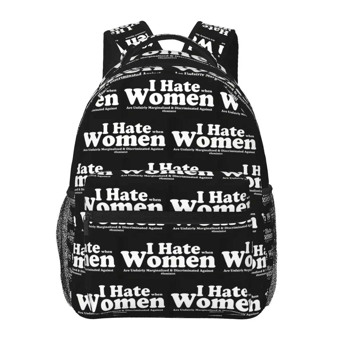 I Hate Women Funny Feminism Backpacks Boys Girls Bookbag Students School Bag Cartoon Laptop Rucksack Shoulder Bag Large Capacity