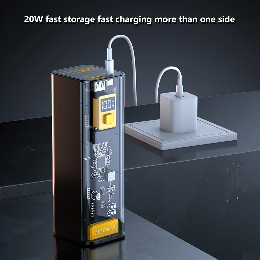 Battery Charger Box Portable DIY Power Bank Case LCD PD22.5W Dual-Direction Fast Charging Box for 8PCS 21700