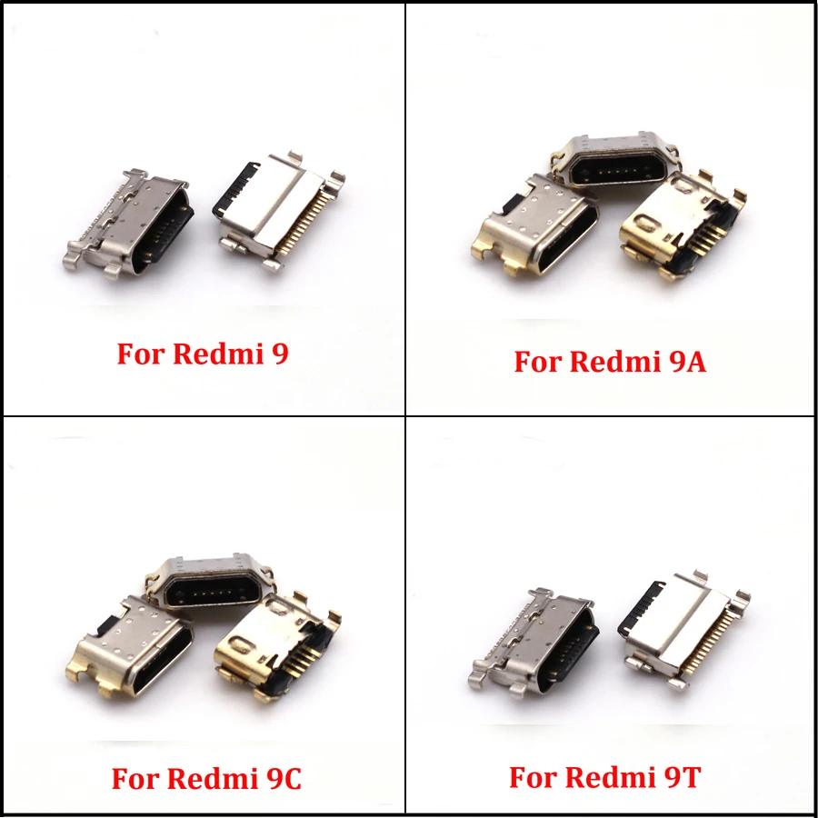 10pcs Charger Type C Micro Mini USB Charging Port Dock Connector Socket For Xiaomi Redmi 9 9A 9C 9T 9Pro 10 10X 10Pro 10XPro