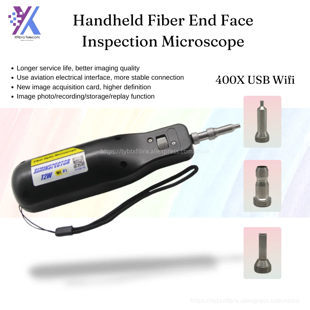 

400X USB Wifi Wireless Handheld Optical Fiber End Face Detector Inspection Microscope Probe