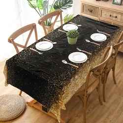 Black Gold Table Cloth Birthday Party Decoration Gold Glitter Tablecloth Wedding Party Black Pink Table Cloth  Decoration