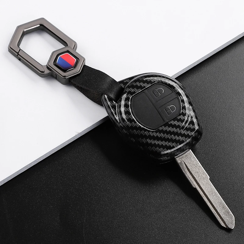 ABS Carbon Faser Auto Schlüssel Fall Abdeckung Shell Für Suzuki Celerio Liana Swift Splash Alto SX4 Vitara 2 Tasten Schlüsselbund zubehör