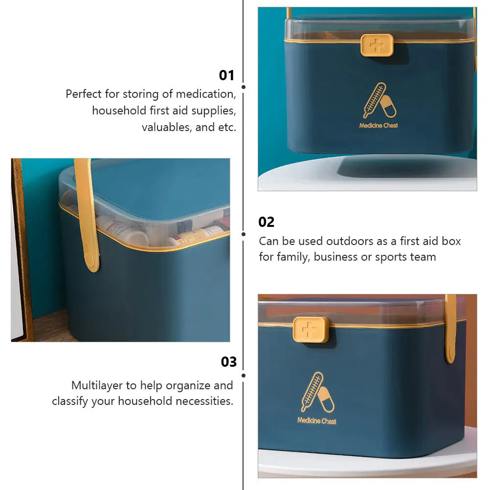 خزانة الأدوية المنزلية، مجموعة الإسعافات الأولية المحمولة متعددة الطبقات، متينة وعملية للفرق العائلية والرياضية