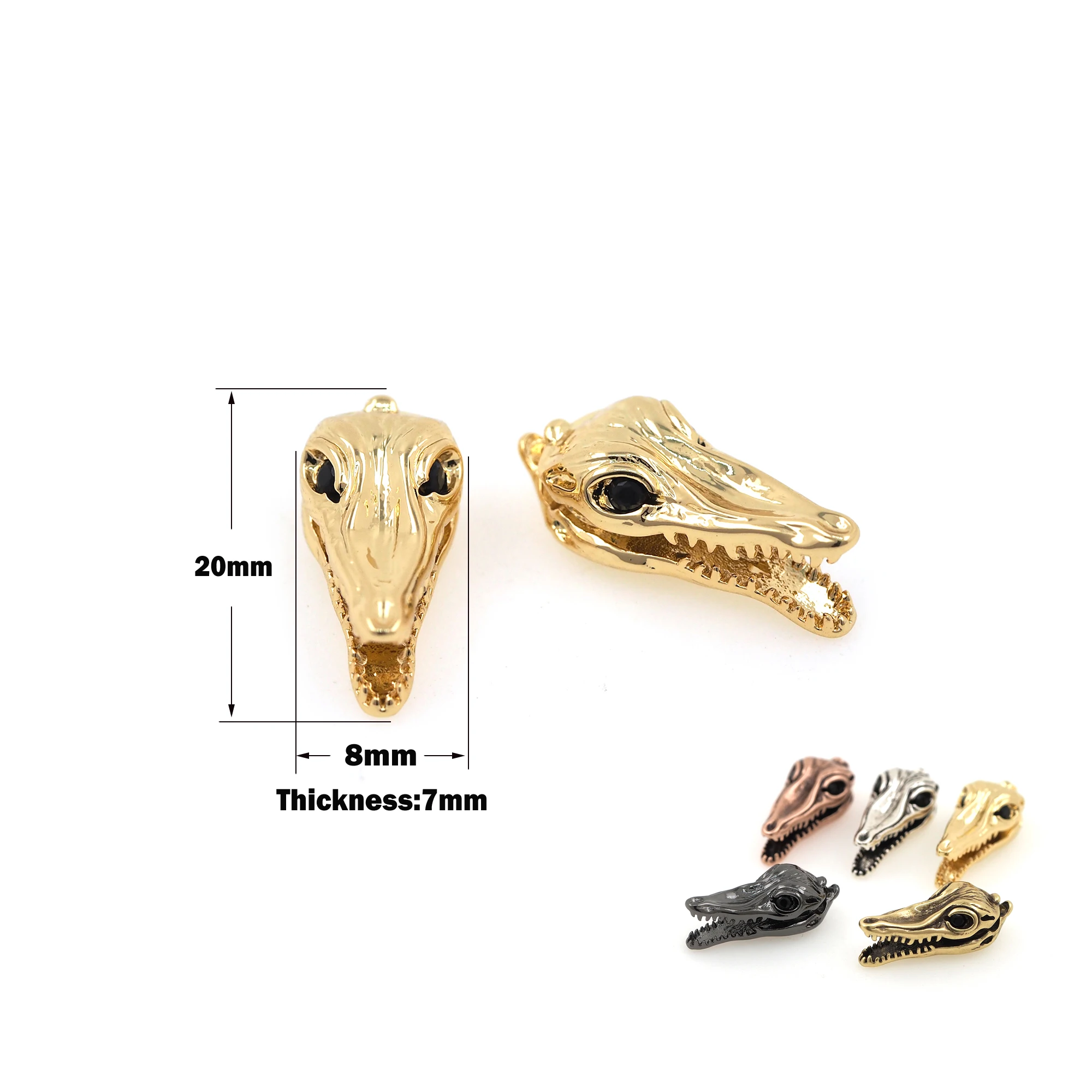 

Loose Spacer Beads DIY Jewelry Making Discover Charm Beads Geometric Crocodile Head Skull Loose Spacer Beads for Bracelets