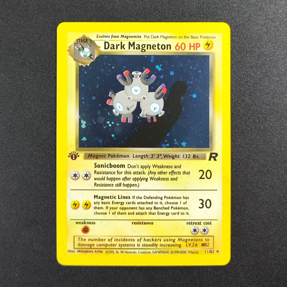 

Коллекционная карта DIY Pokemon TCG Pocket Card 2000 P.M. Dark Magneton 11, суперредкая, классическая, для игры, аниме-карты, игрушки