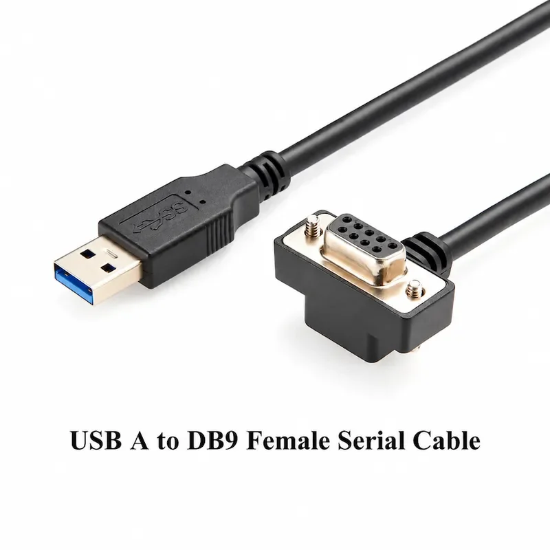 USB to RS232 Cable with FTDI FT232RNL Chip USB to RS232 DB9 Serial (9-Pin) Adapter Cable Up/Down angle DB9 RS232 Serial Cable