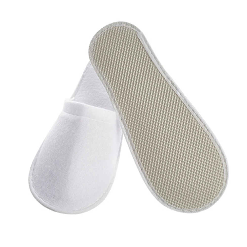 Zapatillas desechables con punta cerrada para hombre y mujer, pantuflas ultrafinas de felpa cepillada, antideslizantes, para Hotel y Casa, 40 pares