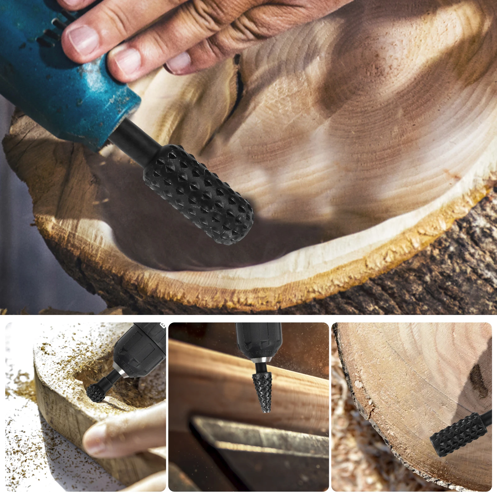 9Pcs Wood Grinding Polishing Wheel Rotary Disc Angle Grinder Wood Carving and Rotary Burr Rasp Set Abrasive Disc Tools