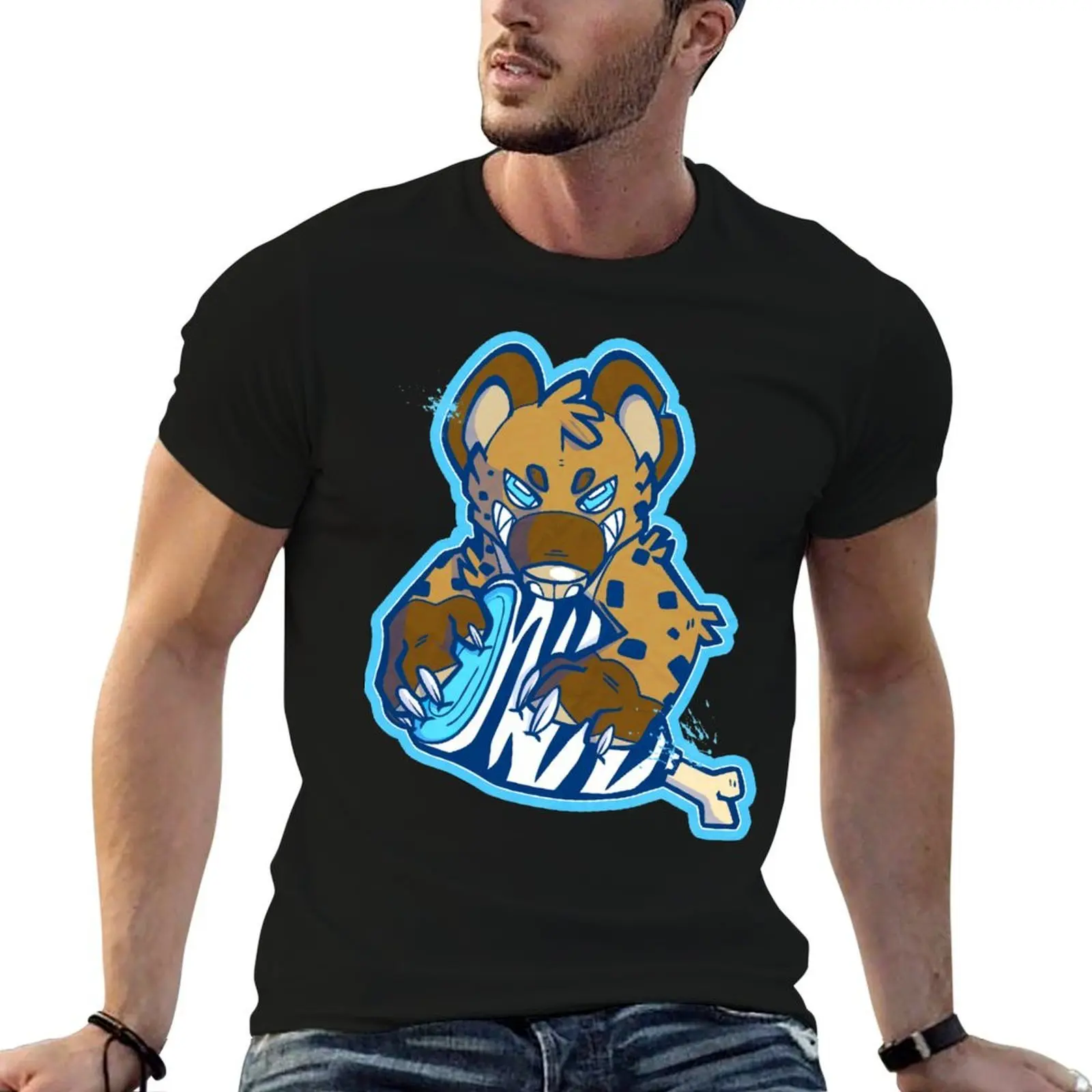 Hyena's meat T-Shirt blue lock custom t shirt mens graphic t-shirts pack