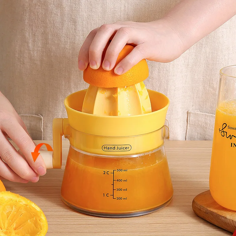 

Citrus Lemon Orange Juicer Manual Hand Squeezer with Built-in Measuring Cup Non-Slip Silicone Handle Summer Necessity