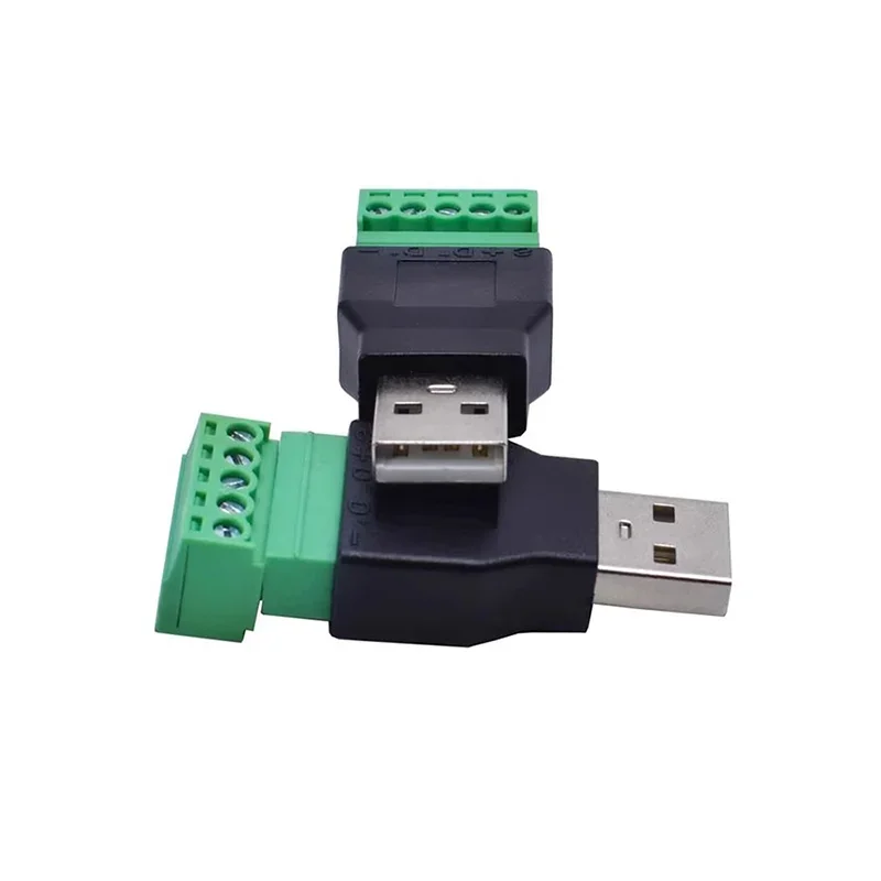 5/20/100PCS USB 2.0 Type A Male/Female to 5 Pin Screw Connector No Soldering USB Jack USB2.0 to Screw Terminal Plug Adapter