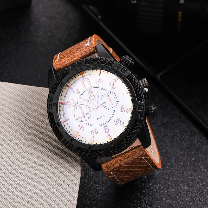 Luksusowy zegarek męski skórzany sportowy zegarek męski wojskowy kwarcowy zegarek na rękę męski zegar Relogio Masculino Reloj Hombre