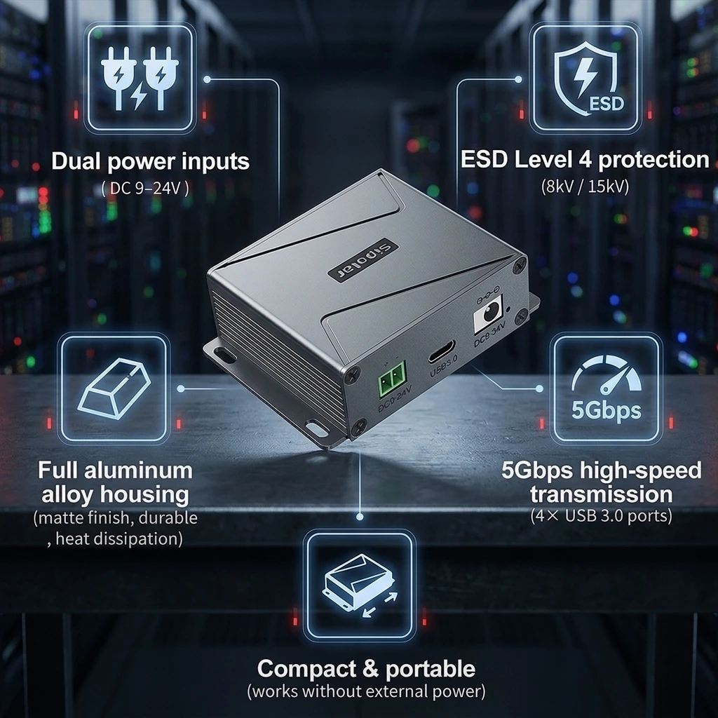 A-4A30M4 Hub Usb 3.0 Industrial De Alta Velocidad De 5 Gbps Con 4 Puertos, Hub Usb Metálico Con Bloque De Terminales 2P Y Alimentación Dual Dc Para Servidor De Laboratorio — -9%, 4.71€ Coupon, from 47.59€ – 9% descuento – €47.59