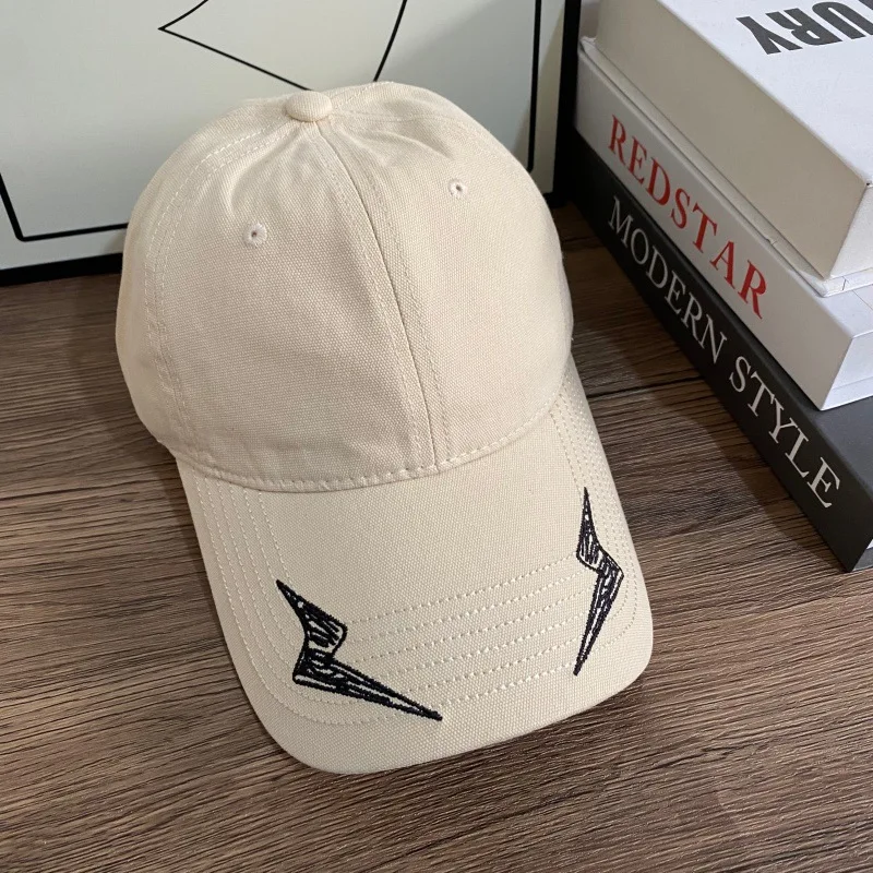 Minimal Sketch Lightning Embroidery Solid Color Dad Hat Lightweight Cotton Multi Tone Adjustable Street Baseball Cap Unisex