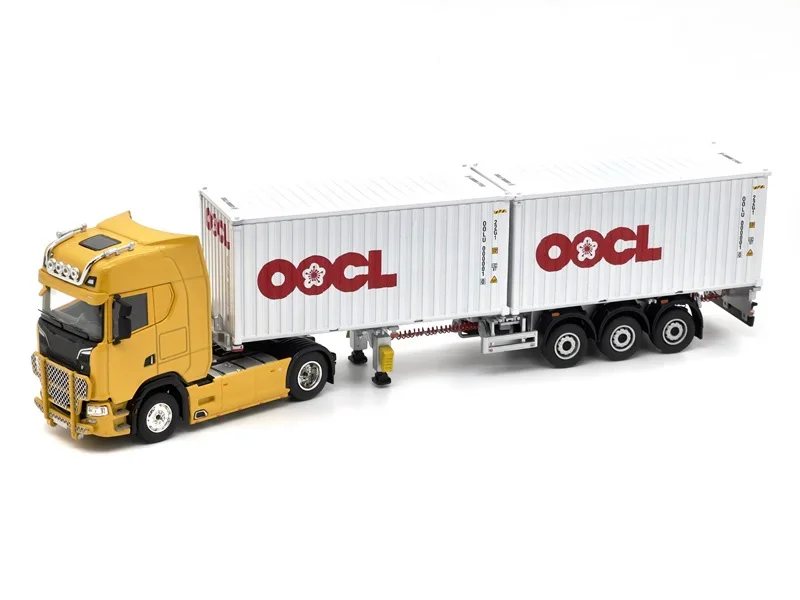 (Pre-order) Unique Model 1:64 730S Container telescopic keel trailer set Diecast Model Car