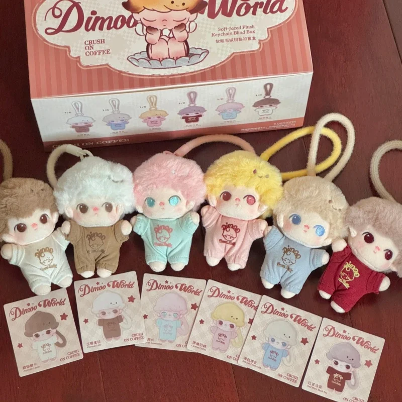 

Genuine Pop Mart Blind Box Dimoo Crush On Coffee Series Plush Keychain Cute Doll Trendy Toy Desktop Ornament Gift For Girl