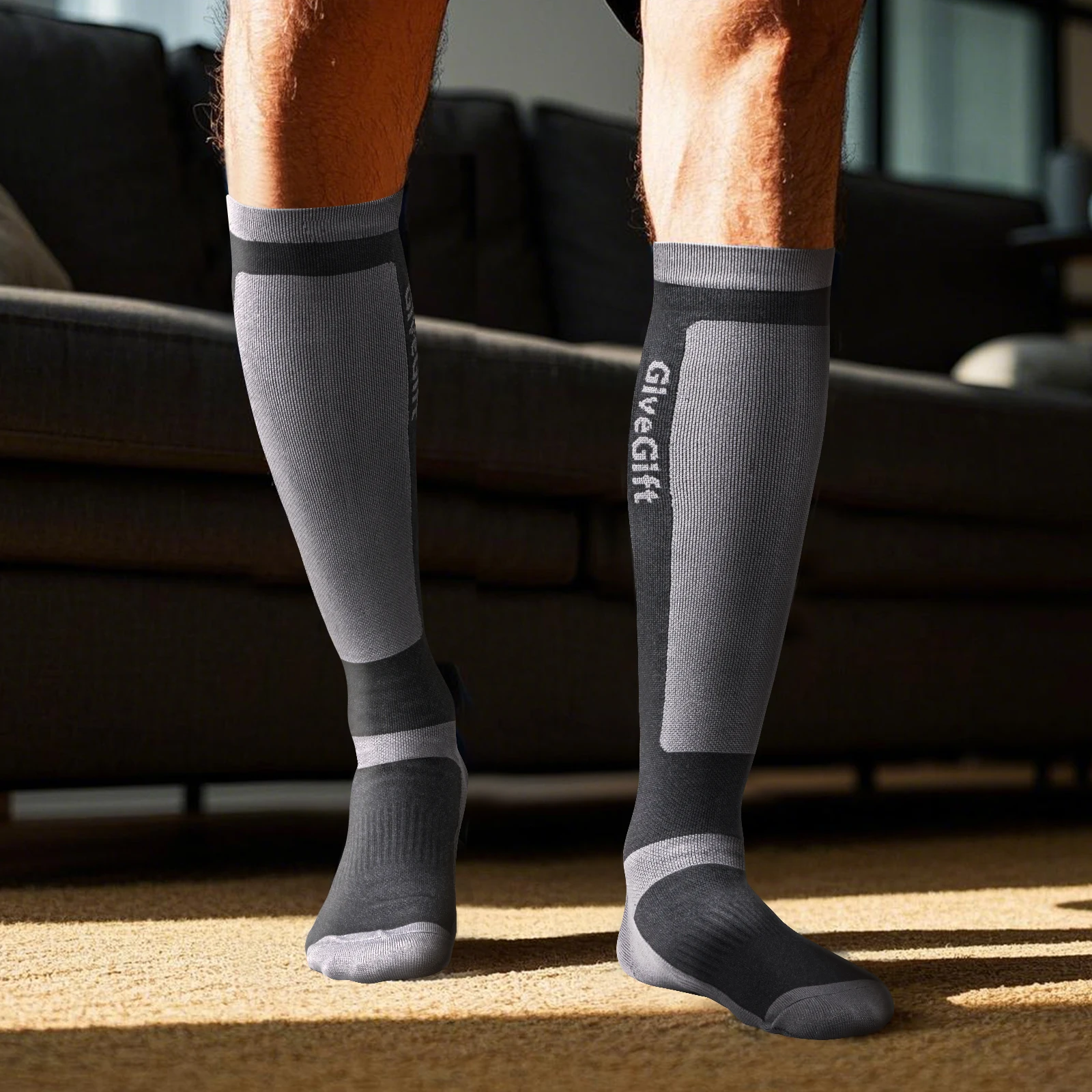 

3 пары мужских компрессионных носков, чулки выше колена с кровообращением для бега, пешего туризма, скалолазания, езды на велосипеде