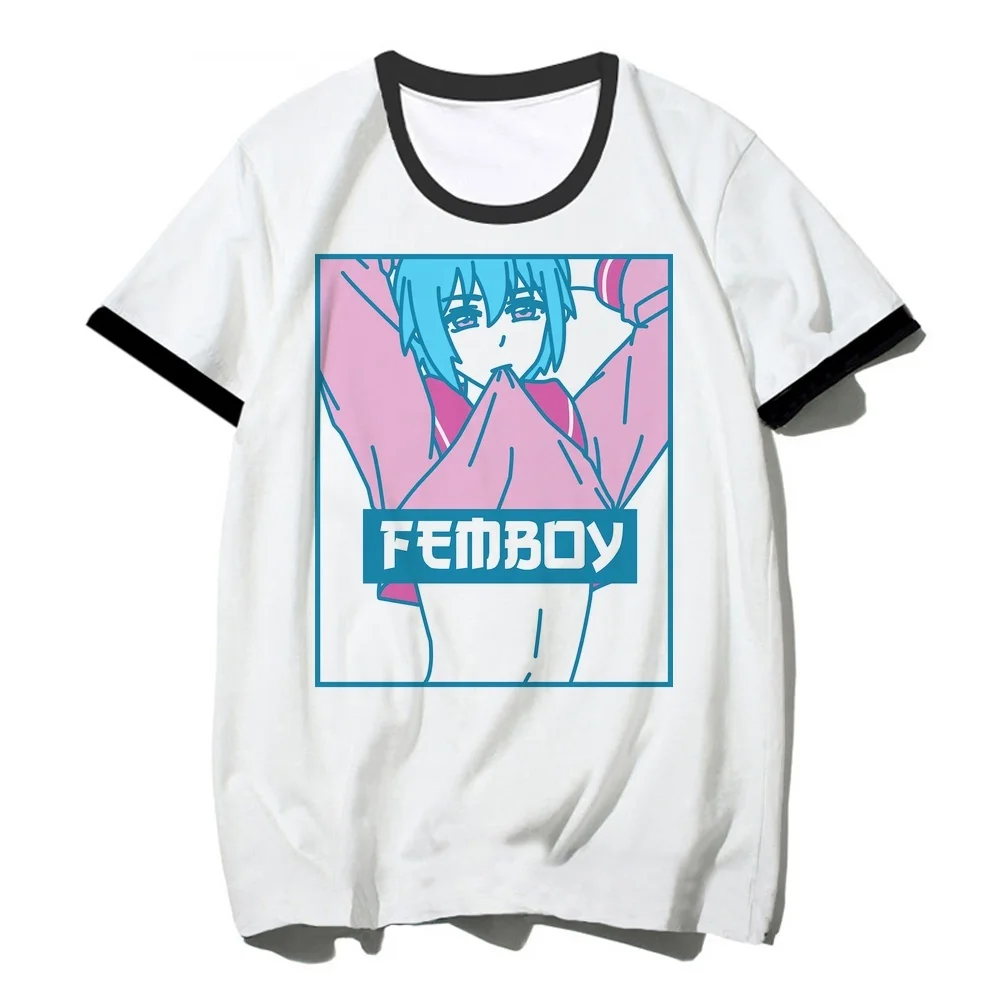 Femboy t-shirt femme Retro anime funny emo clearance sales t-shirt manga Psychedelic aesthetic japanese kawaii