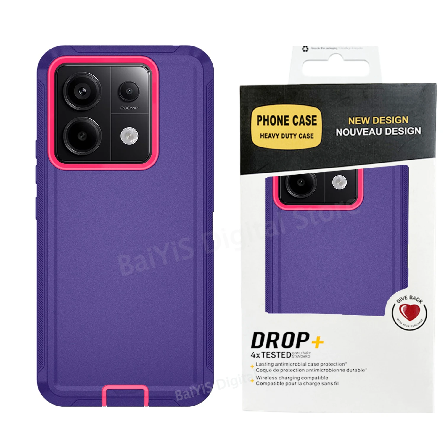 Robuste Hybrid-OTT-Defender-Handyhülle für Xiaomi Redmi Note 15 13 Pro Plus 4G 5G 15C 13R 3-Schicht stoßfeste Schutzhülle. – Detail 12
