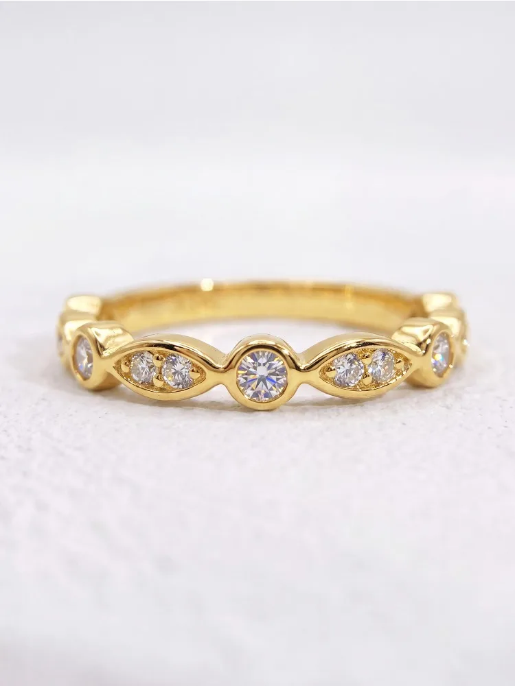 Echter Runder Moissanit-Diamant Marquise Runde Ringe für Frauen Jubiläum Hochzeit 925 Sterling Silber Edle Schmuckstücke – Detail 4