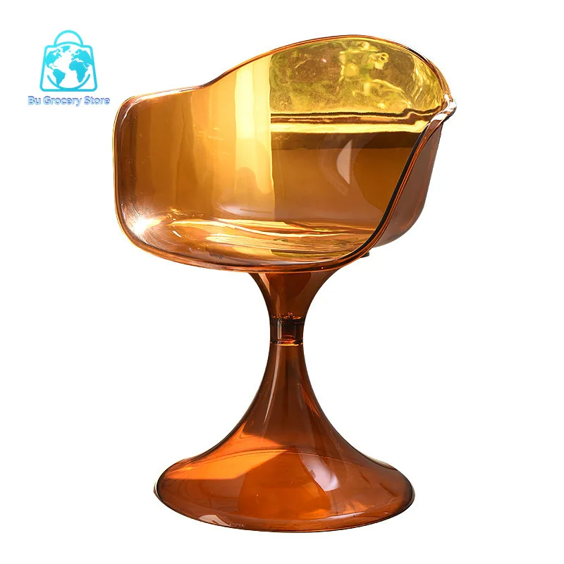 Luxury design acrylic dining chair transparent small apartment home leisure Nordic modern lightweight backrest negotiation