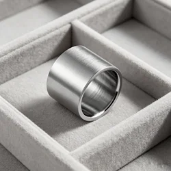 18mm Dull Silver Color Stainless Steel Ring for Men Biker