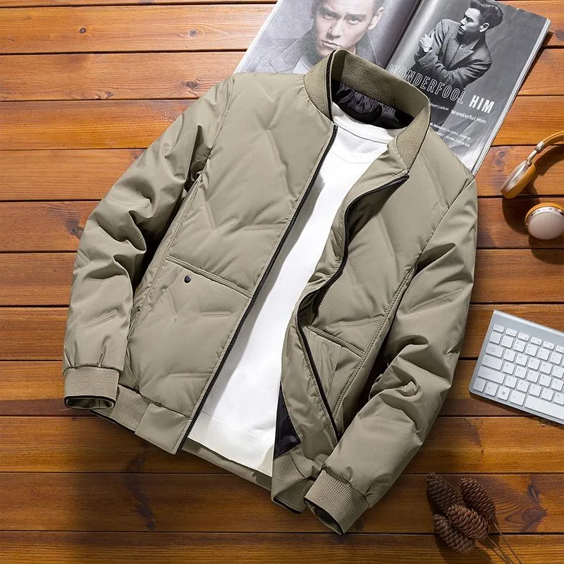 

New Baseball Cotton down Jaet Men's Casual Warm Thiened Winter Coat Faionable Large Size Youth Cleanfit Long Sve