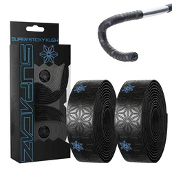 1 Pair Road Bike Handlebar Tape PU Non-Slip Shock Handle Bar Tape w/ Bar End Plugs Bicycle PU Shockproof Handlebar Strap Bartape