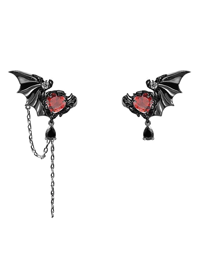 

Стильные серьги-клипсы «Крылья дьявола» для темных образов